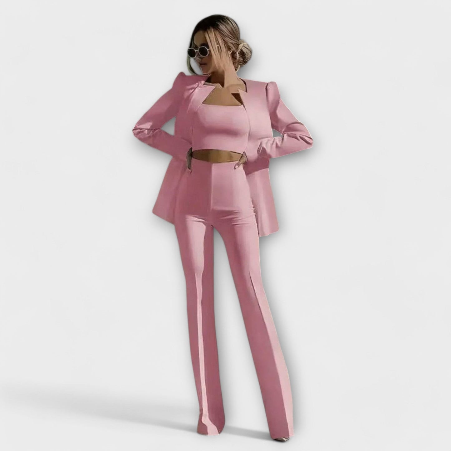 Selina - Conjunto elegante de 3 piezas (blazer, top, pantalones)