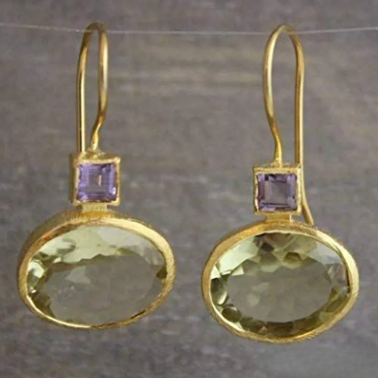 Pendientes retro verdes diseñados de alta calidad