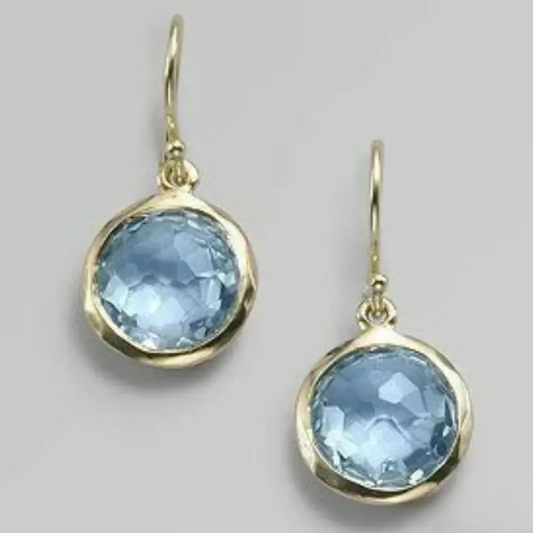 Pendientes retro azules con colgante