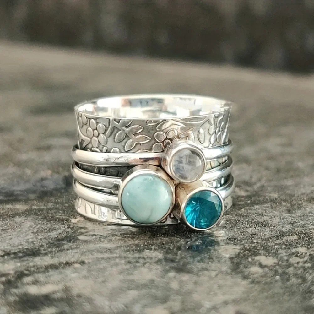 Anillo retro con piedra natural - Joyería Laura