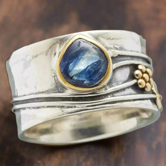 Anillo de meditación con piedras preciosas bohemio