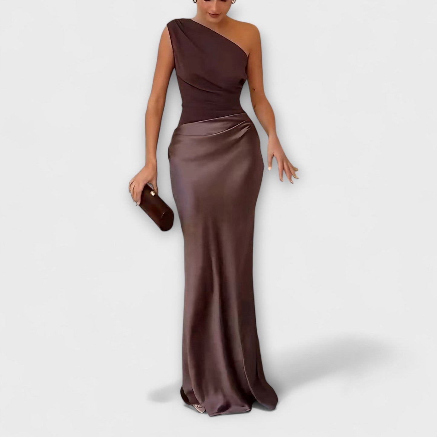 Vestido maxi asimétrico con un hombro