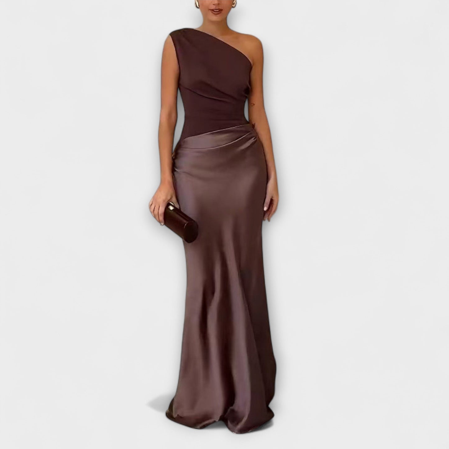 Vestido maxi asimétrico con un hombro