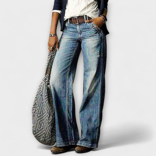 Jeans anchos modernos para mujeres
