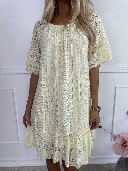 Vestido de encaje suave de algodón con mangas