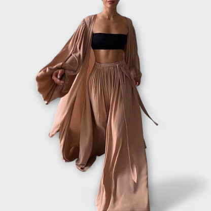 Lomara – Conjunto Luangwear de tres piezas con kimono