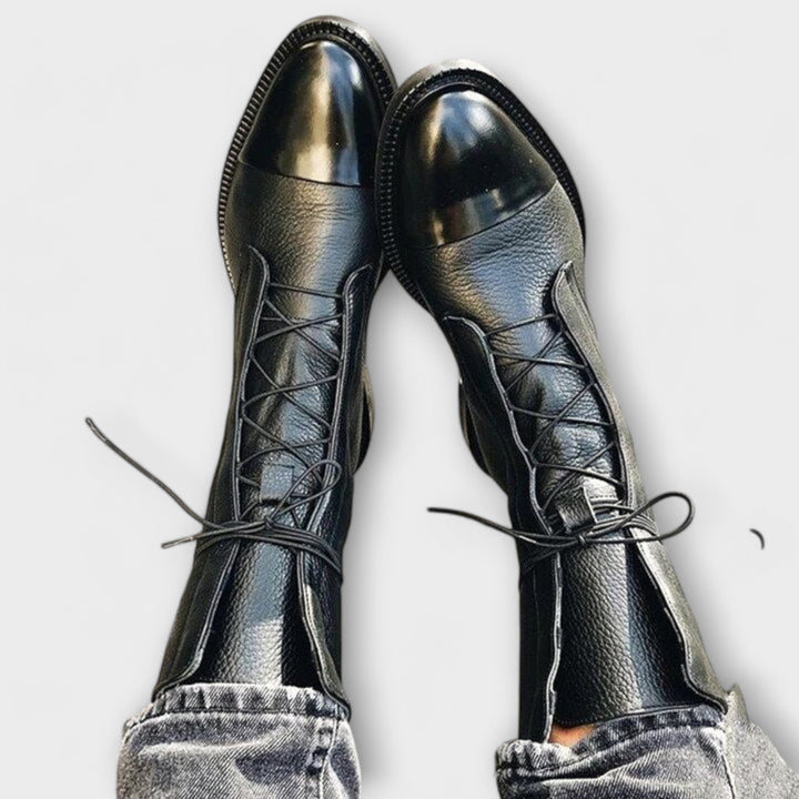 Botas de PU negras para mujeres – Comodidad y estilo para cualquier evento