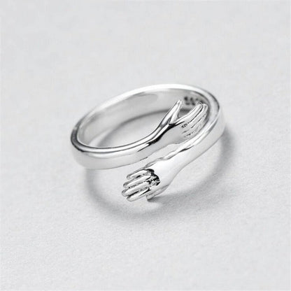 Anillo de abrazo ajustable de plata de alta calidad