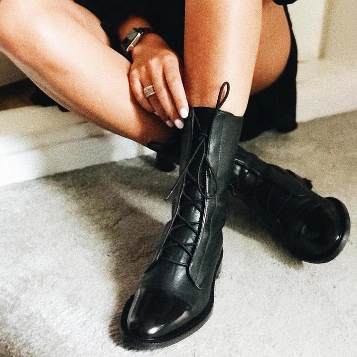 Botas de PU negras para mujeres – Comodidad y estilo para cualquier evento
