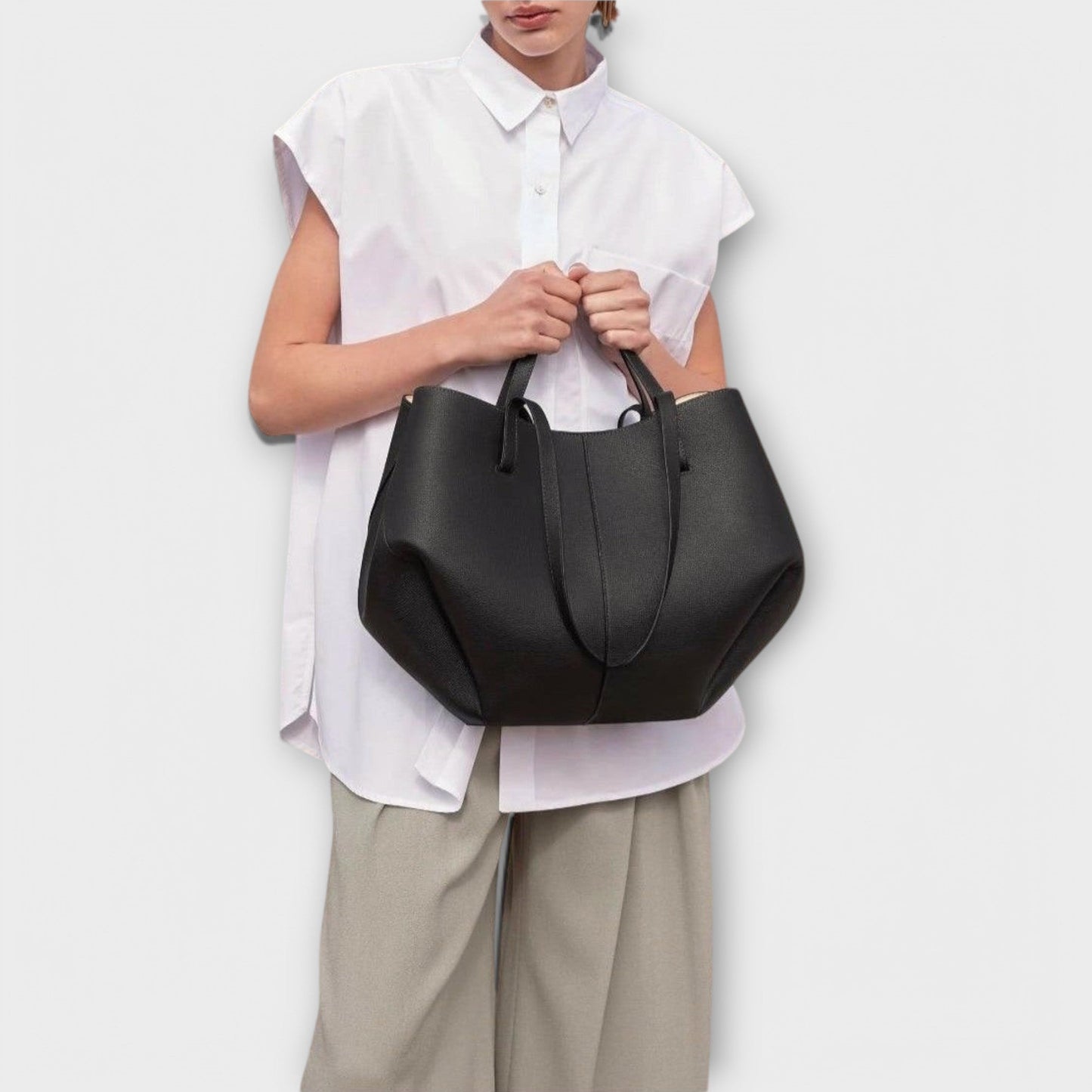 Bolso de mano de cuero italiano elegante - Bolso Aura