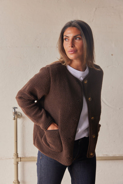 Chaqueta Ada Teddy | Marrón | Chaqueta de French Laundry