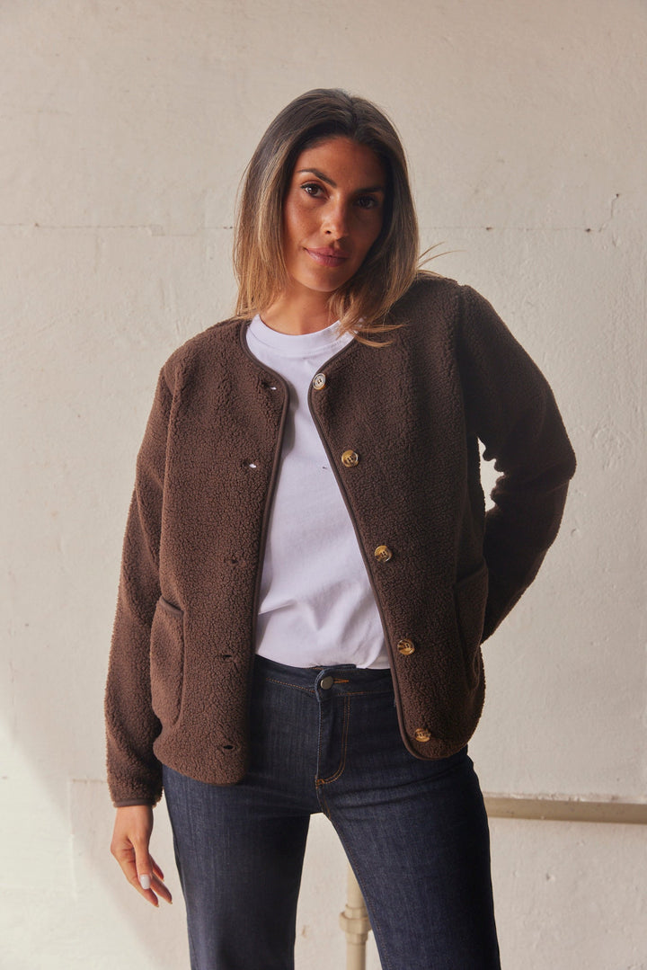 Chaqueta Ada Teddy | Marrón | Chaqueta de French Laundry