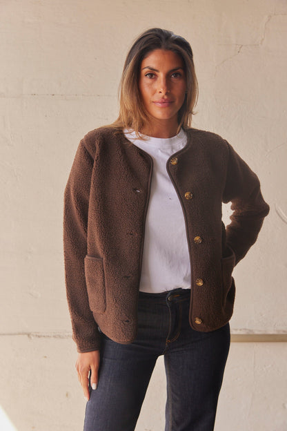 Chaqueta Ada Teddy | Marrón | Chaqueta de French Laundry