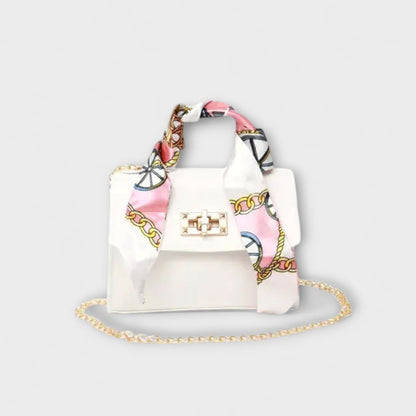 Bolso de mano de cuero marrón elegante con cierre dorado
