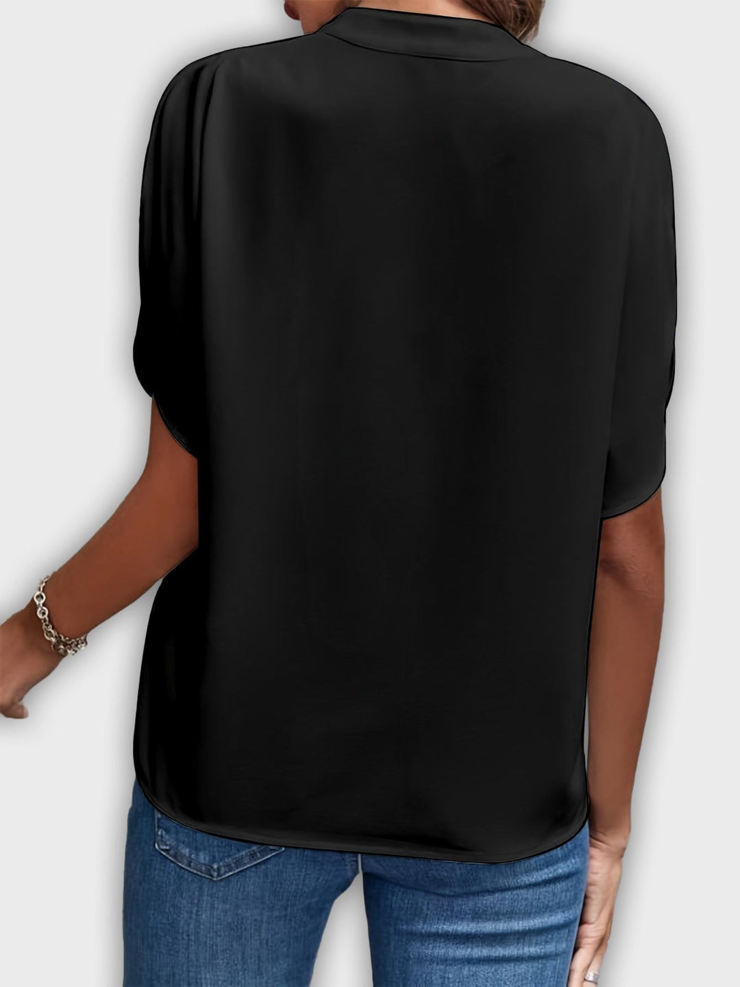 Camisa elegante para mujeres de algodón poliéster con mangas cortas