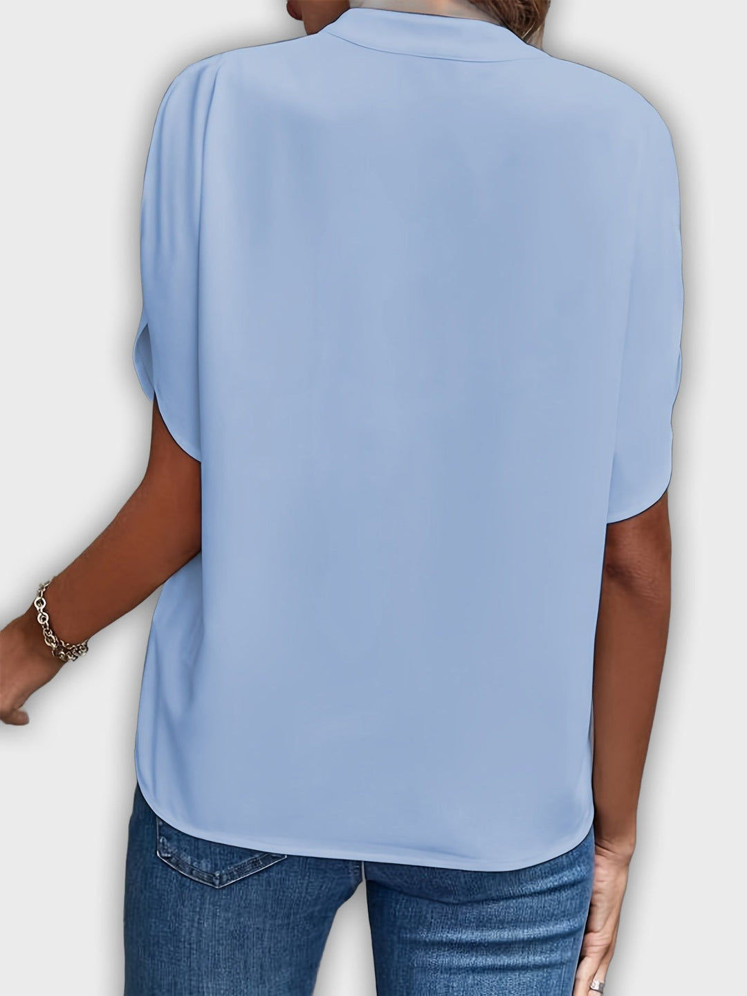 Camisa elegante para mujeres de algodón poliéster con mangas cortas