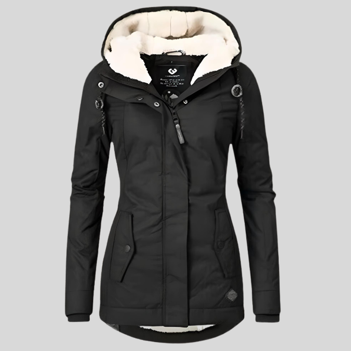 Allison | Chaqueta Larga Impermeable con Capucha y Forro