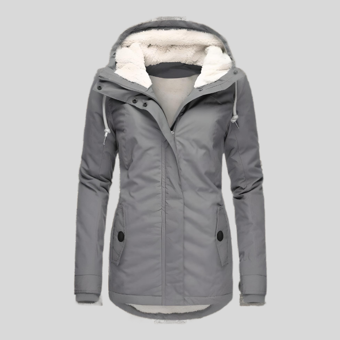 Allison | Chaqueta Larga Impermeable con Capucha y Forro