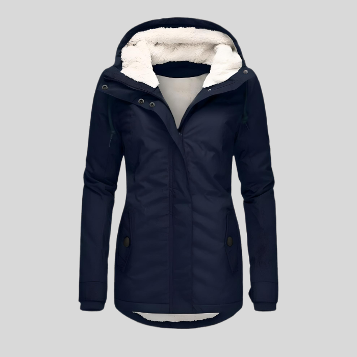 Allison | Chaqueta Larga Impermeable con Capucha y Forro