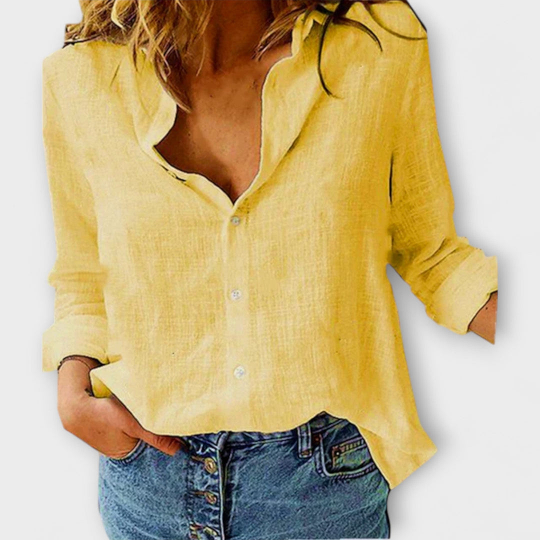 Camisa elegante para mujeres con cuello lujoso