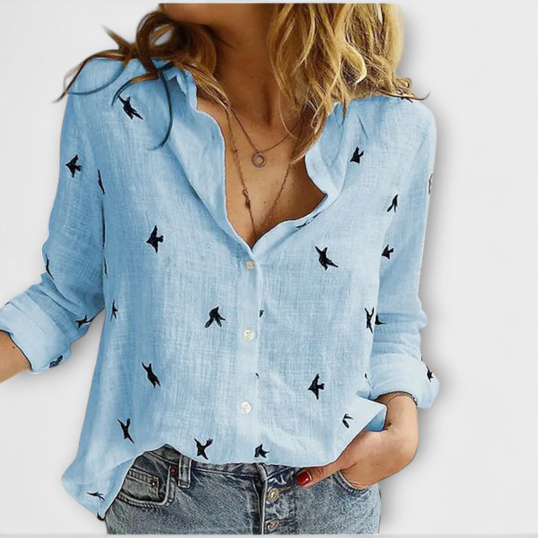 Camisa elegante para mujeres con cuello lujoso