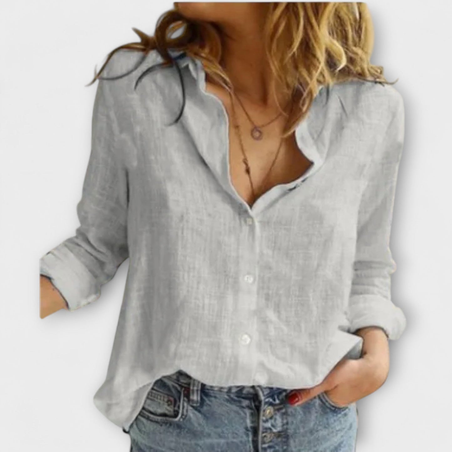 Camisa elegante para mujeres con cuello lujoso