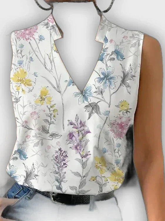 Top de verano con cuello en V para mujeres