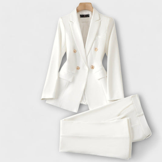 Slinair – Traje de tul blanco con botones dorados