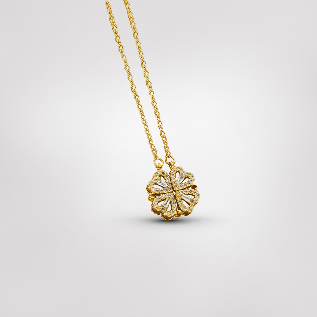 Cadena con colgante de trébol de cuatro hojas - Joyería que representa suerte y fe