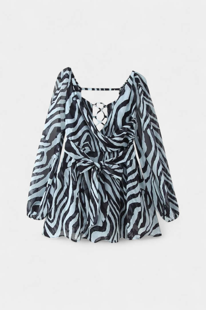 Vestidos mini con cuello en V y mangas ligeras