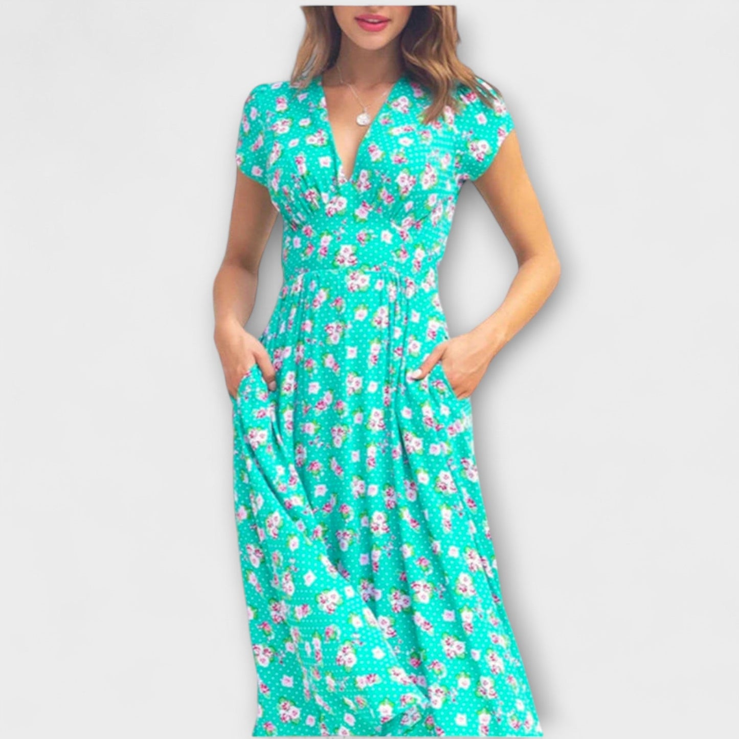 Vestido midi con botones