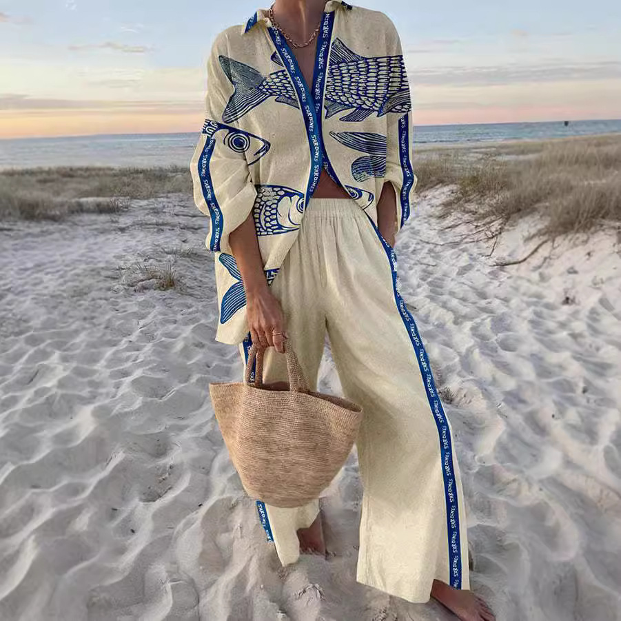 Yazeta™ | Conjunto de ropa con estampado de atún