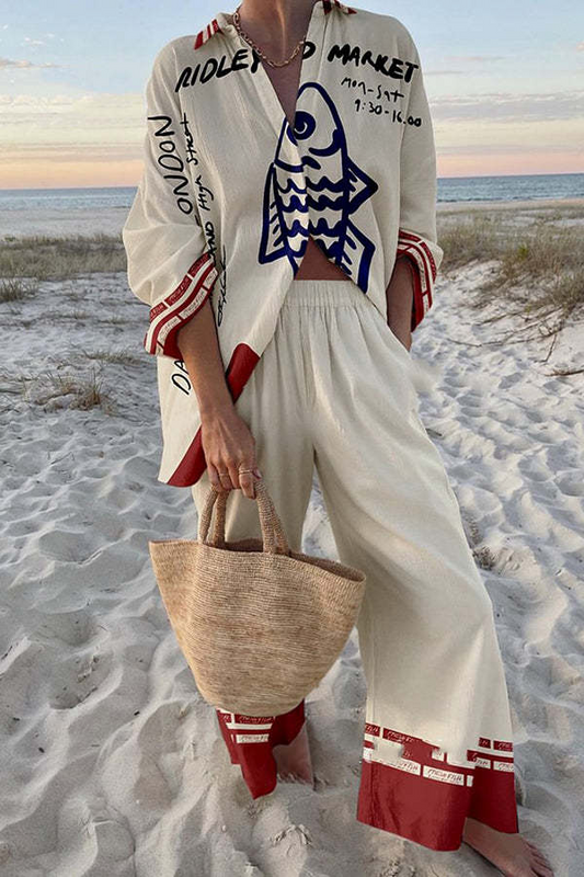 Raunal™ | Traje de lycra con estampado de peces azules