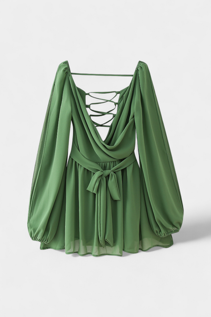 Vestidos mini con cuello en V y mangas ligeras