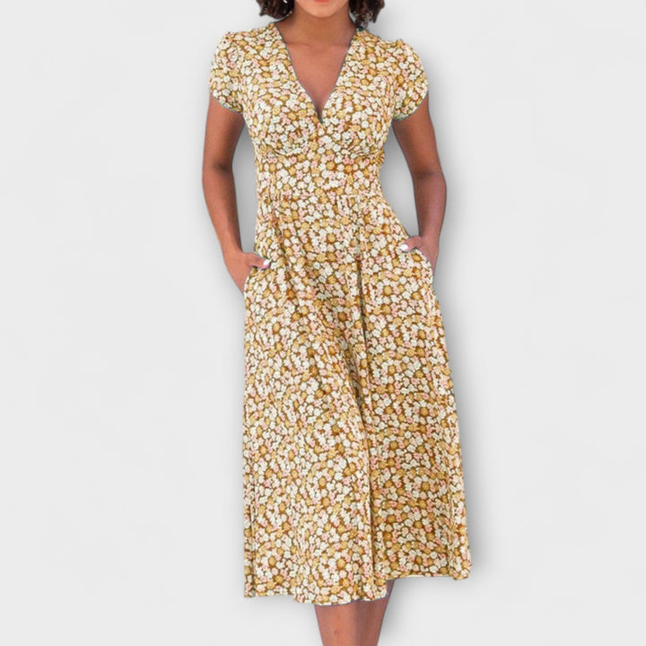 Vestido midi con botones