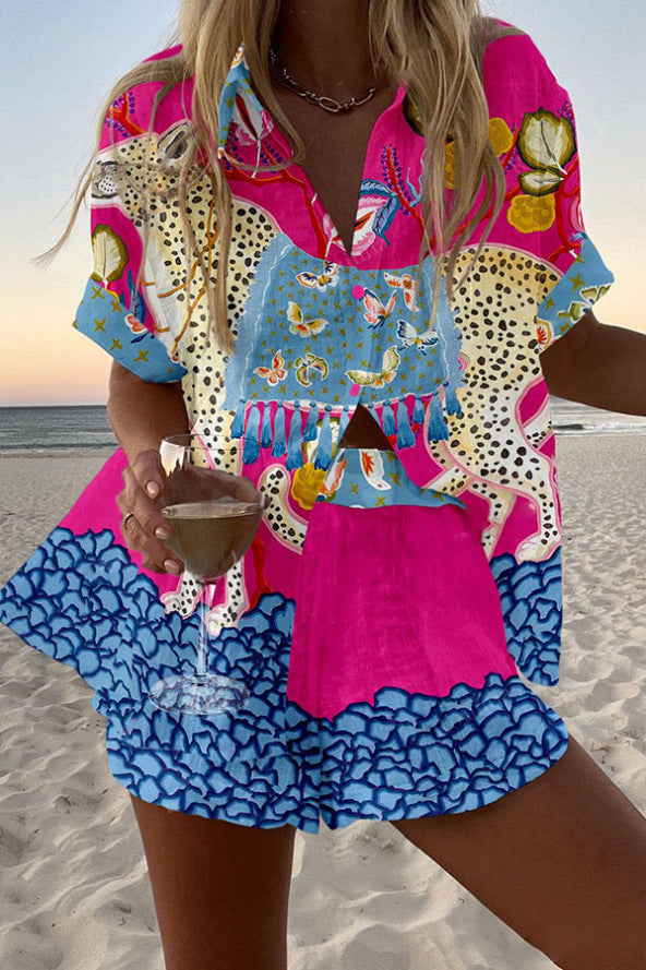 Belina™ | Traje corto de lycra con estampado de mariposas