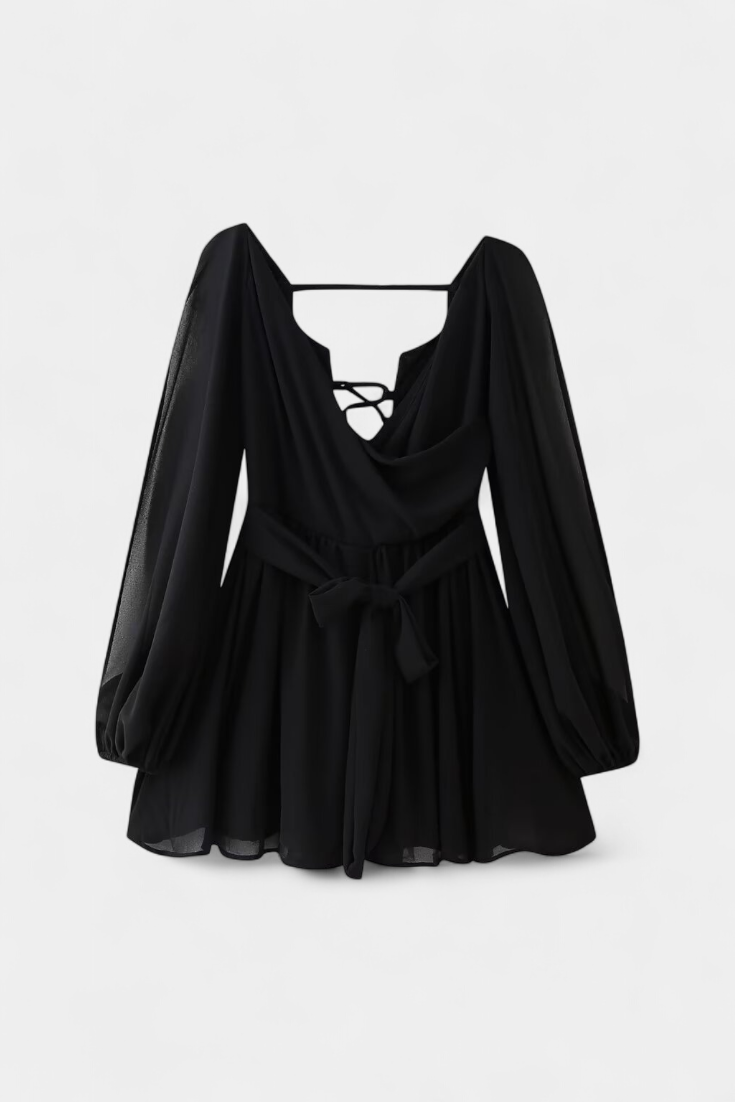 Vestidos mini con cuello en V y mangas ligeras