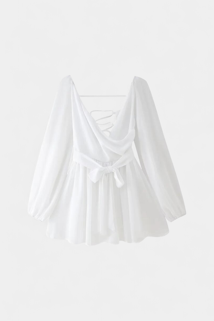 Vestidos mini con cuello en V y mangas ligeras