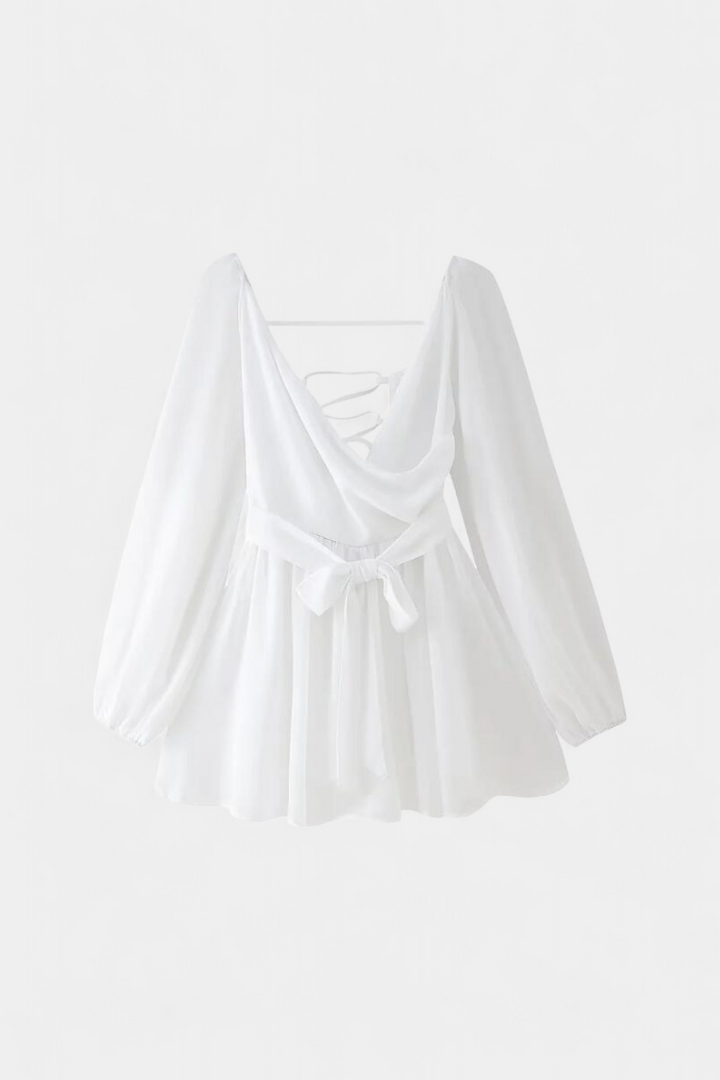 Vestidos mini con cuello en V y mangas ligeras