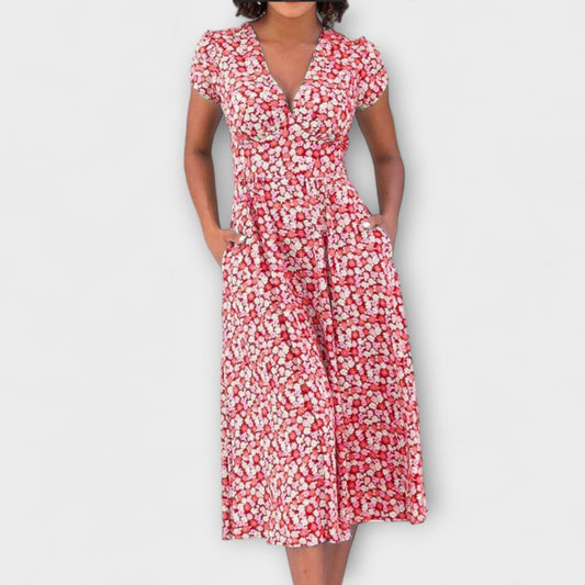 Vestido midi con botones