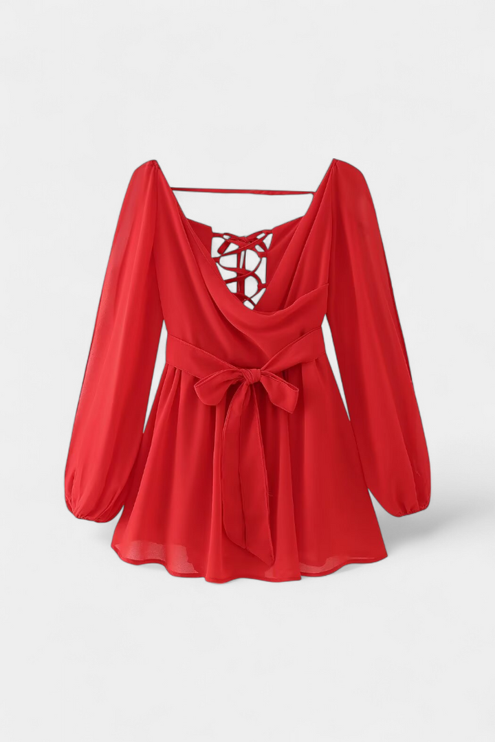 Vestidos mini con cuello en V y mangas ligeras