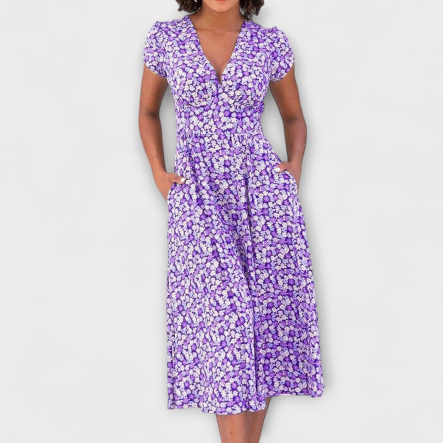 Vestido midi con botones