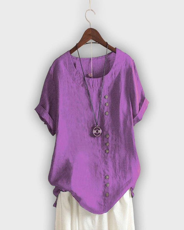 Camisa elegante para mujeres con mangas cortas