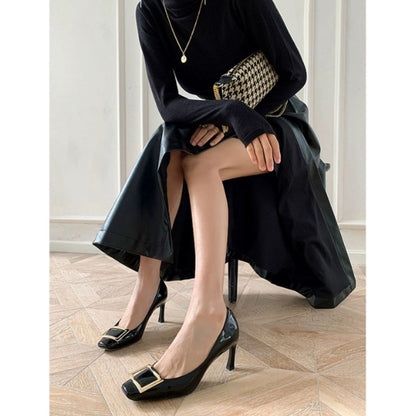 Nerla™ | Sandalias elegantes con tacón medio y punta cuadrada