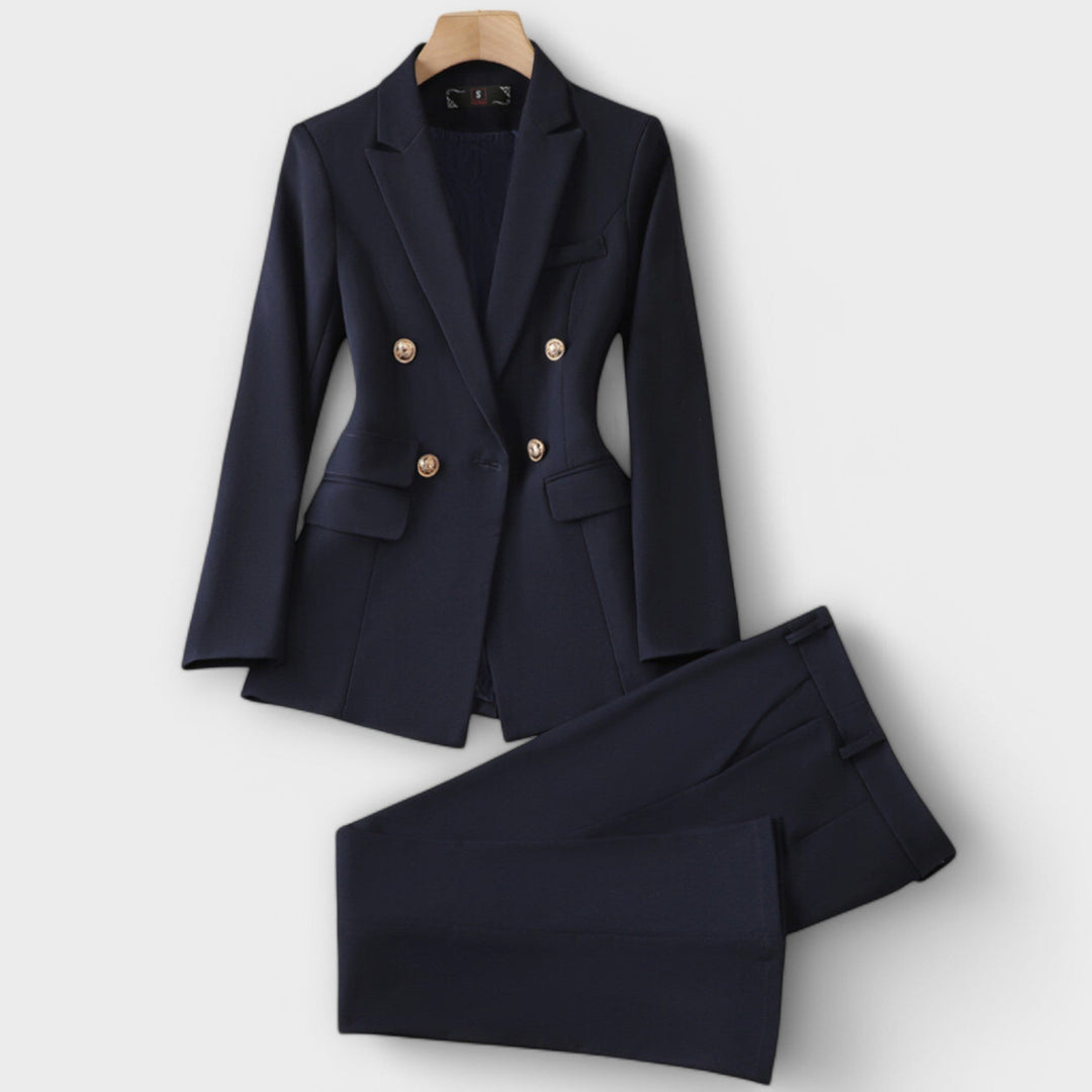 Slinair – Traje de tul blanco con botones dorados