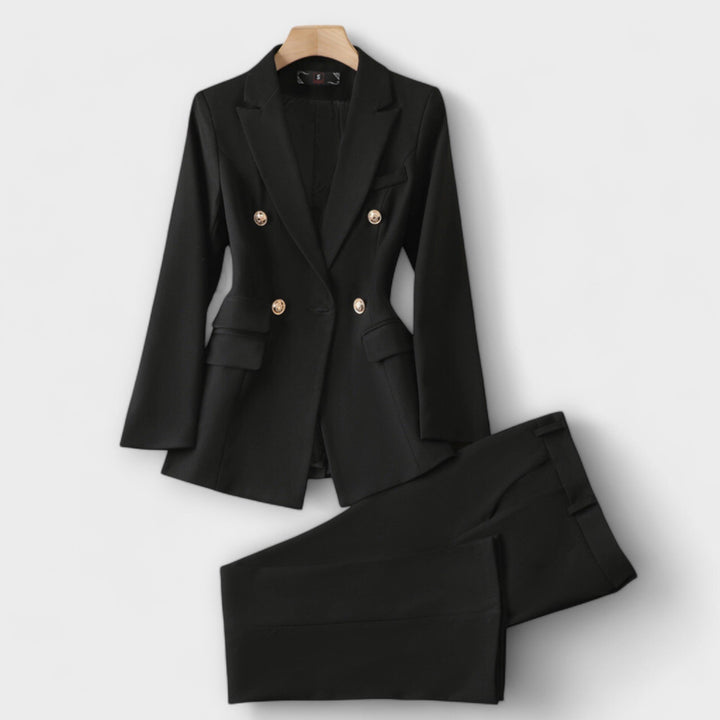 Slinair – Traje de tul blanco con botones dorados