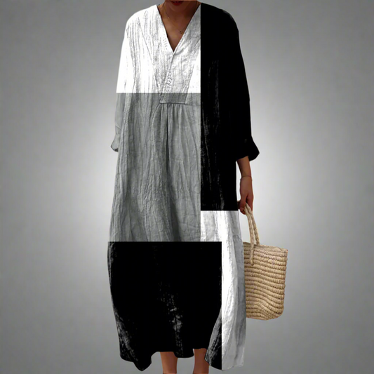 Kolt™ | Vestido Maxi Patchwork Abstracto