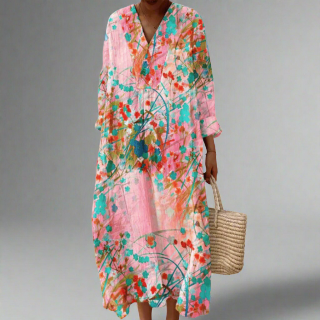 Lena™ | Vestido maxi floral suave