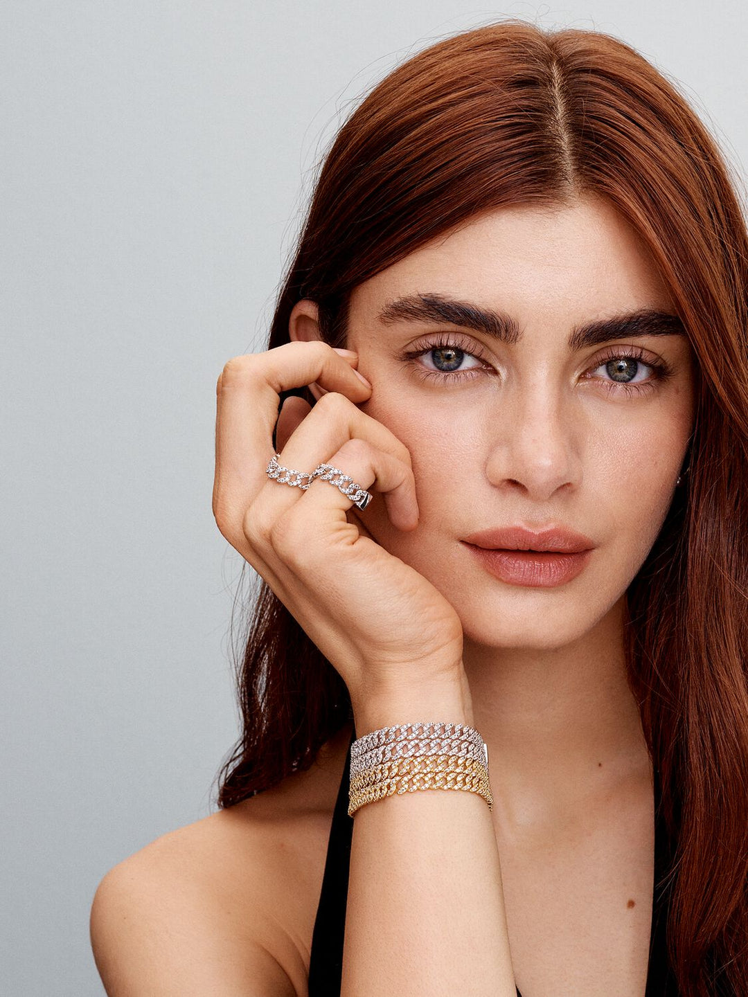 Pulsera cubana pavé | Oro