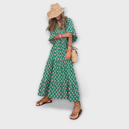 Vestido maxi geométrico elegante para comodidad y estilo